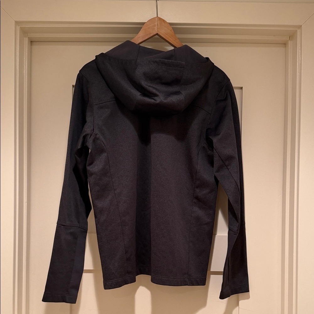 The North Face Men’s Medium Full Zip Hooded Jacket Black Softshell Fleece - Picture 7 of 8